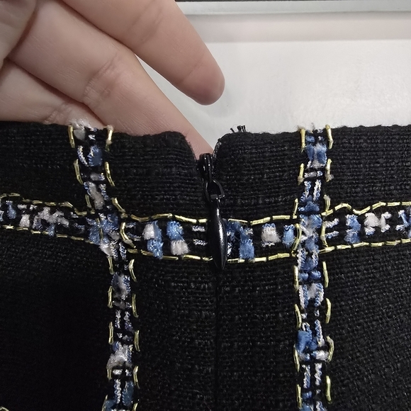 Jason Wu Tweed Mini Dress in Black Blue Gold Checkered windowpane 90s clueless - Picture 7 of 10